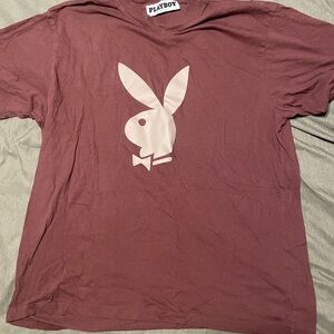PLAYBOY Burgundy Tee with White Label